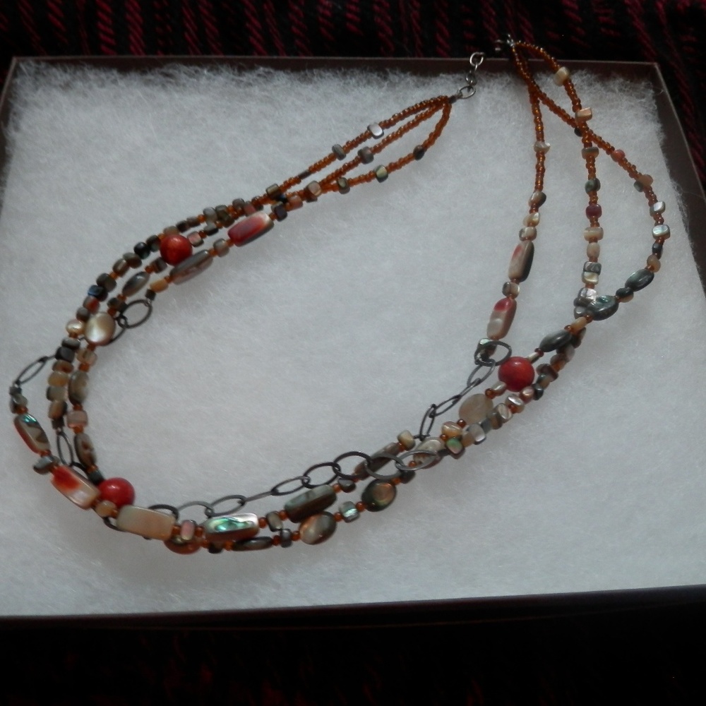 Retired Silpada Coral and Silver Necklace